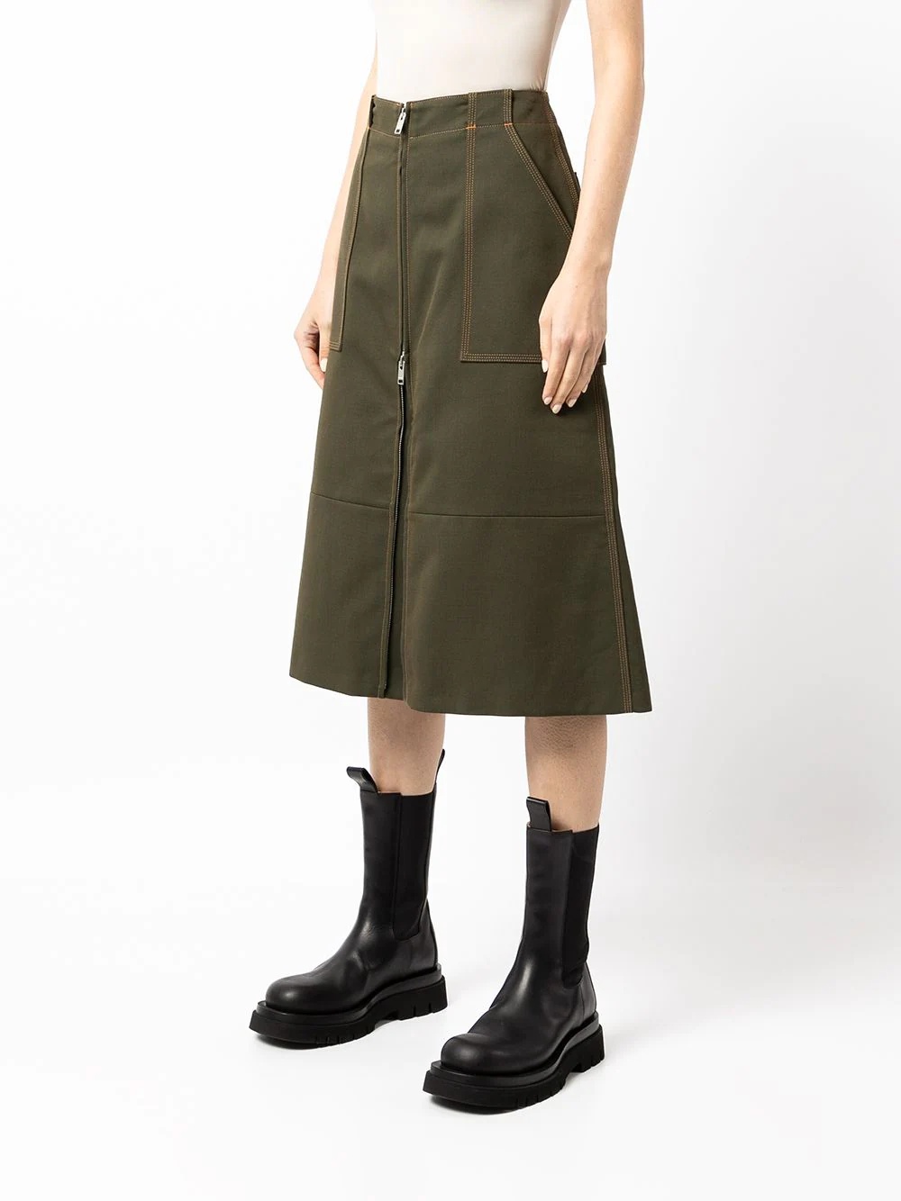 A-line midi skirt - 3