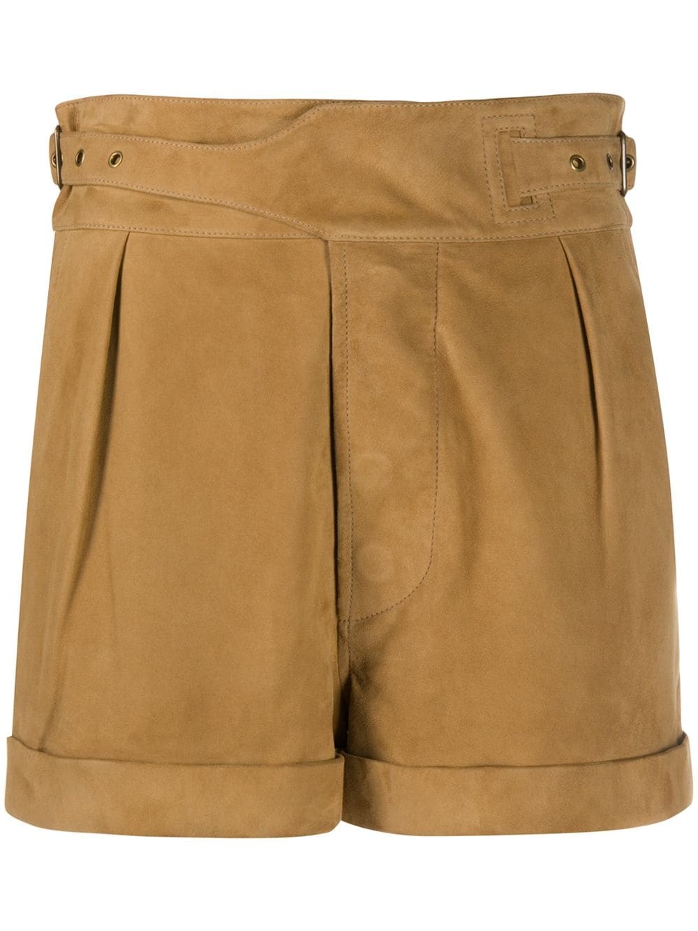 buckle-detail pleated shorts - 1