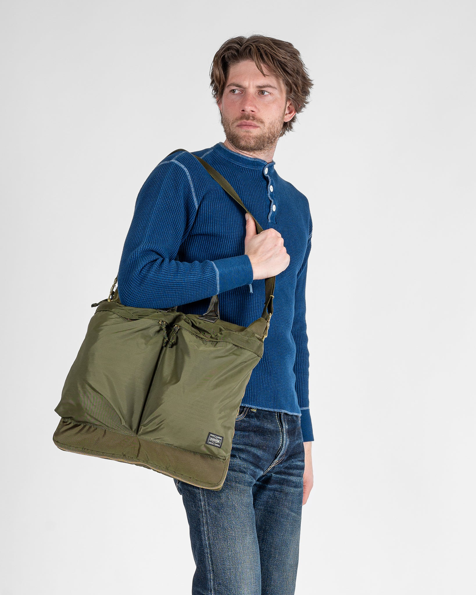 POR-FOR-HELS-OLV Porter - Yoshida & Co. - Force 2Way Helmet Bag (S) - Olive - 2