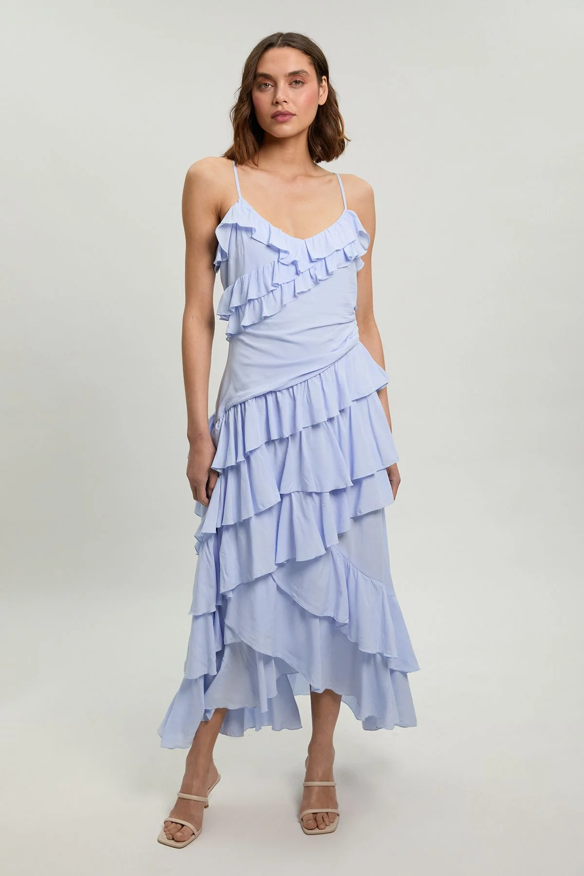 Frill Detail Viscose Maxi Dress - 1