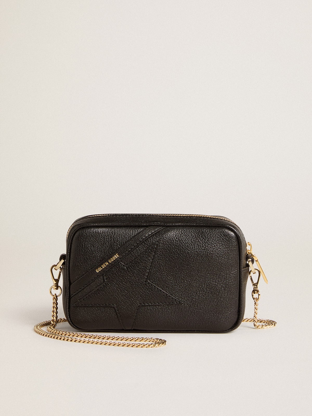 Mini Star Bag in black leather with tone-on-tone star - 1