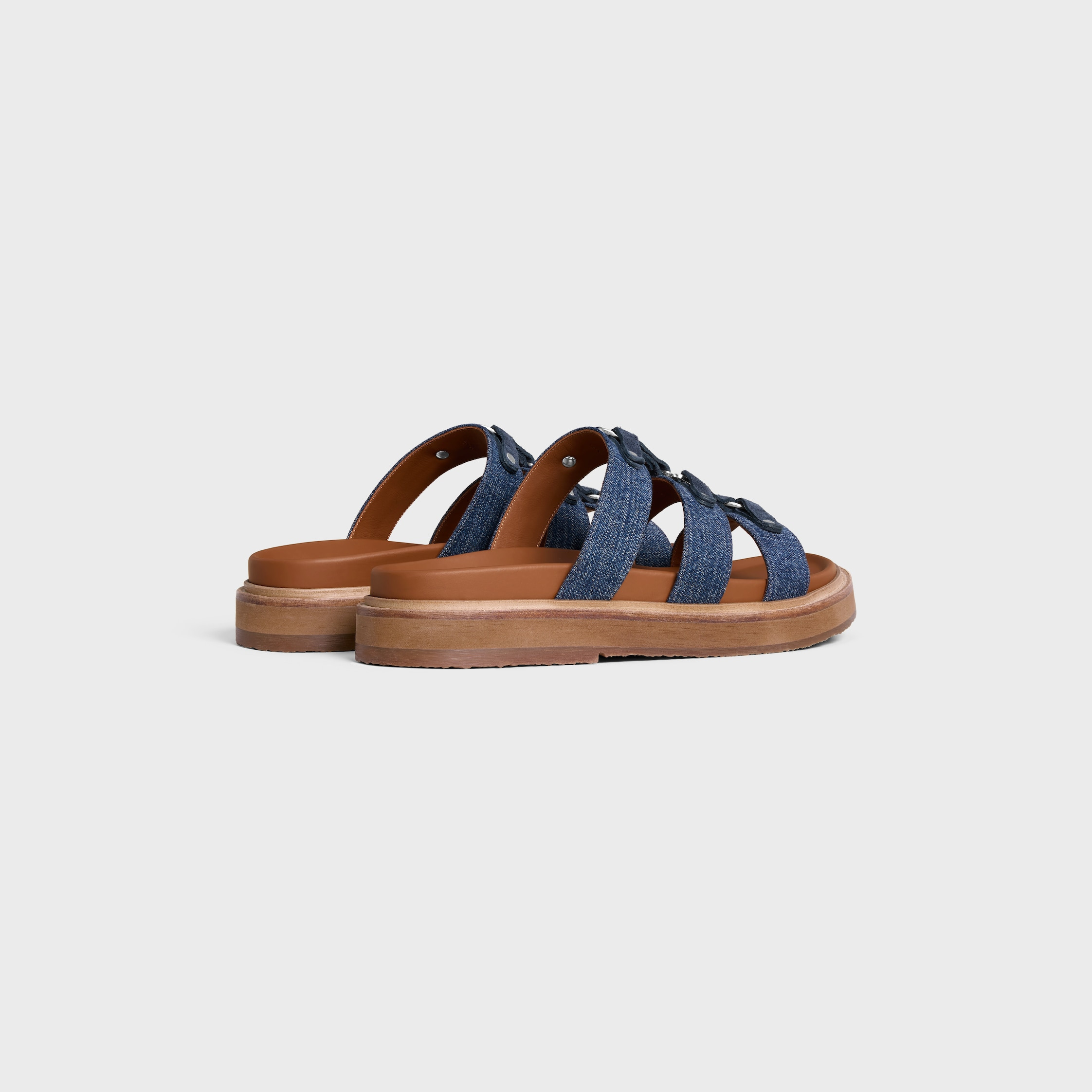 CELINE - TIPPI SLIDE IN Denim and Suede Calfskin - 3