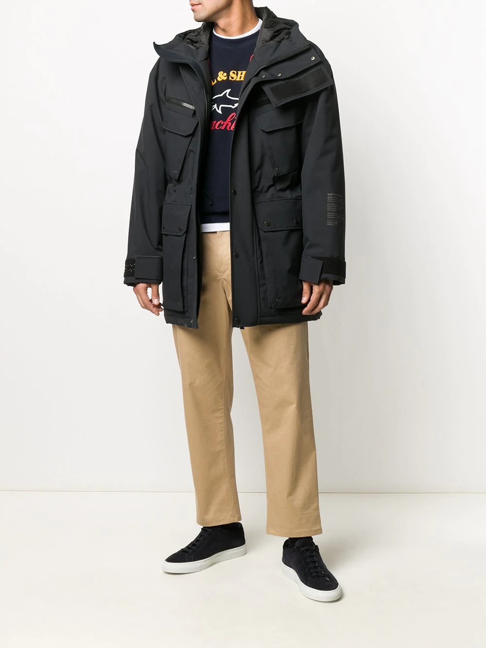 zipped hooded parka coat - 2