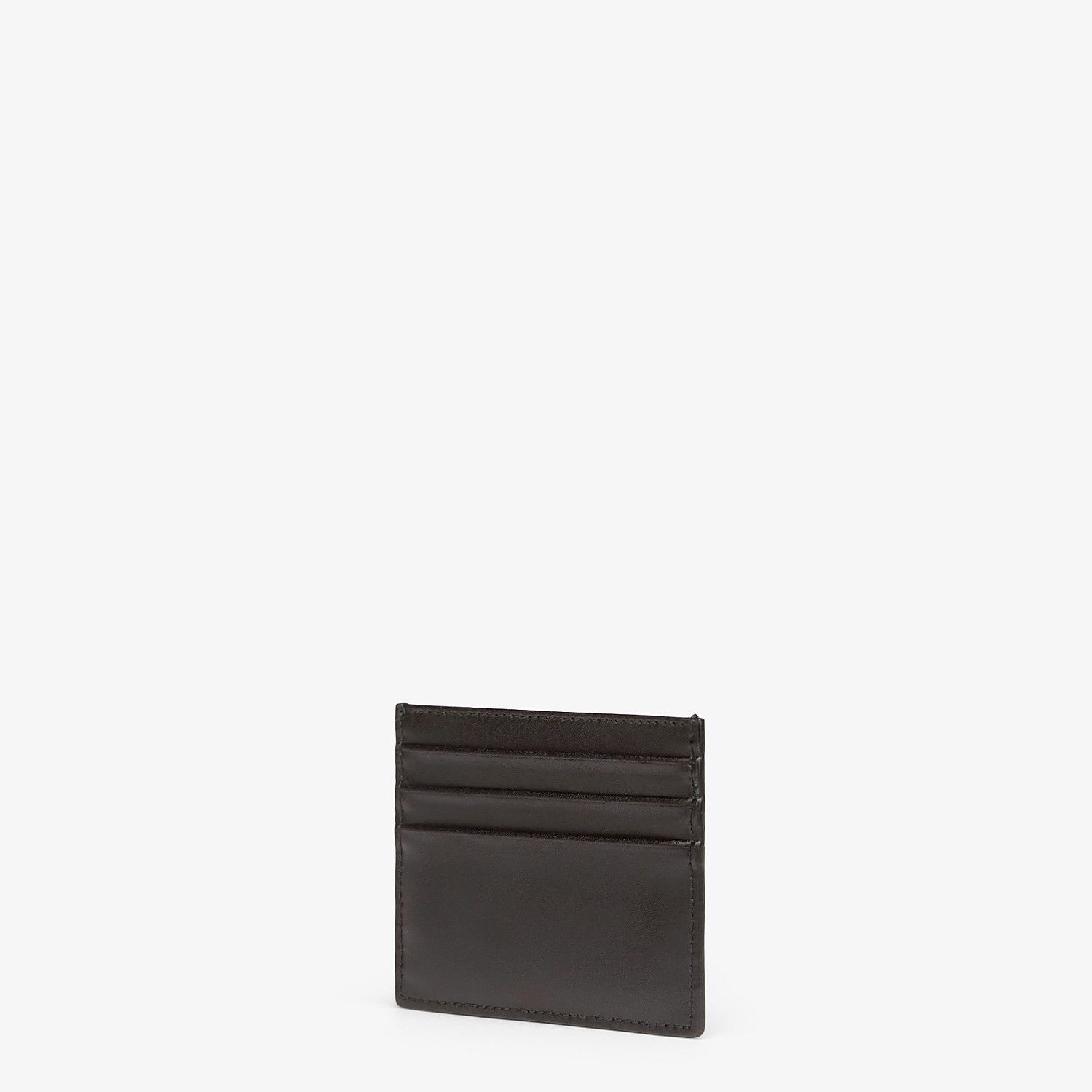 Flat black leather card holder - 2