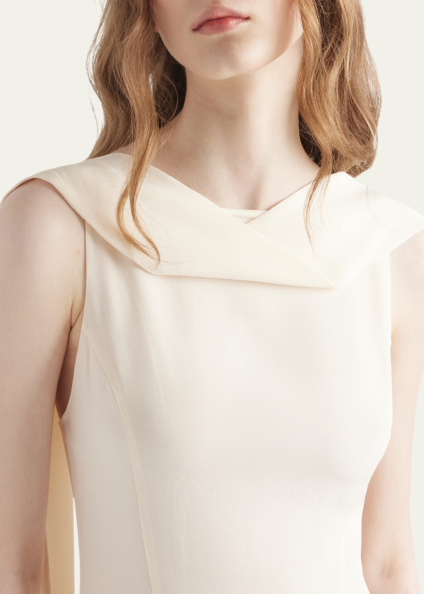Neck-Scarf Backless Cady Crepe Midi Dress - 4