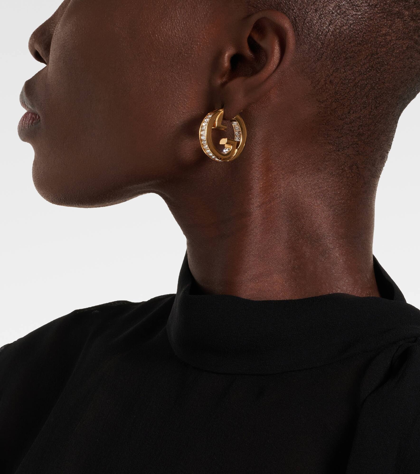 Gucci Blondie embellished hoop earrings - 6