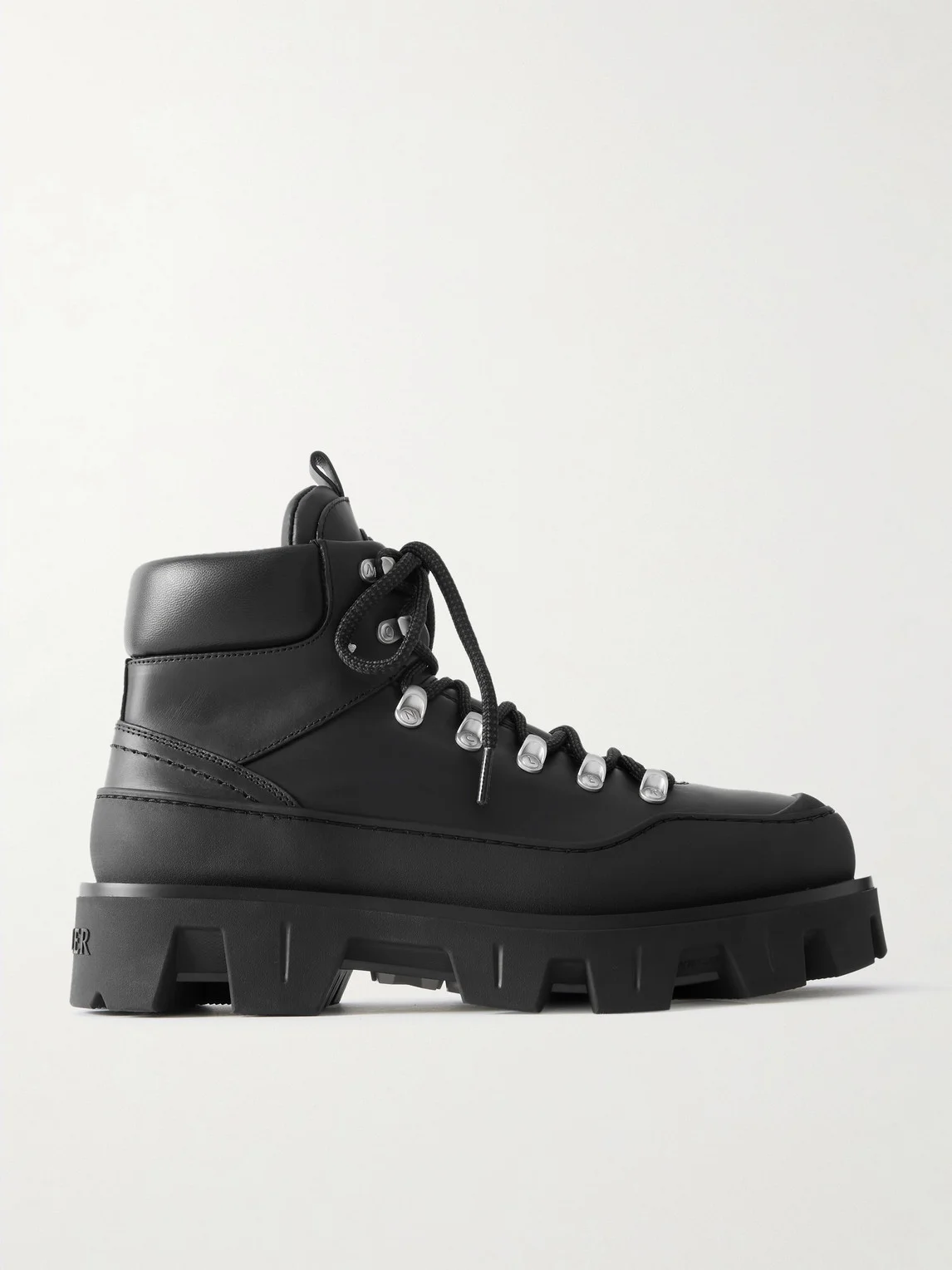 Peak Rubber-Trimmed Leather Hiking Boots - 1