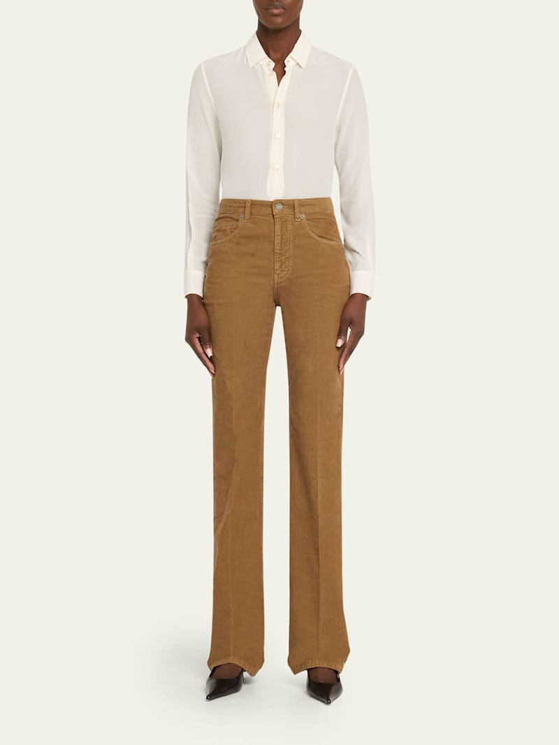 SAINT LAURENT Corduroy Bootcut-Leg Pants outlook