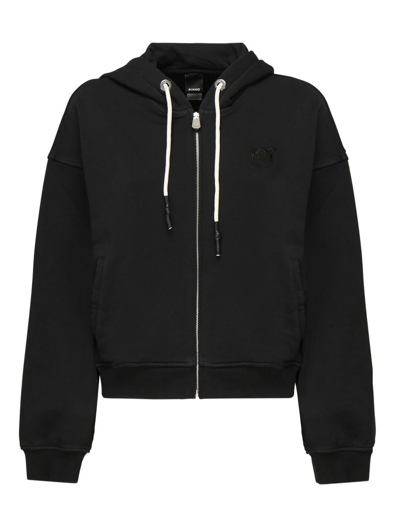 embroidered logo zip-up hoodie 1