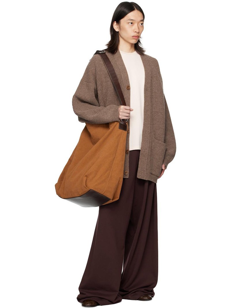Dries Van Noten Burgundy Pleated Sweatpants outlook