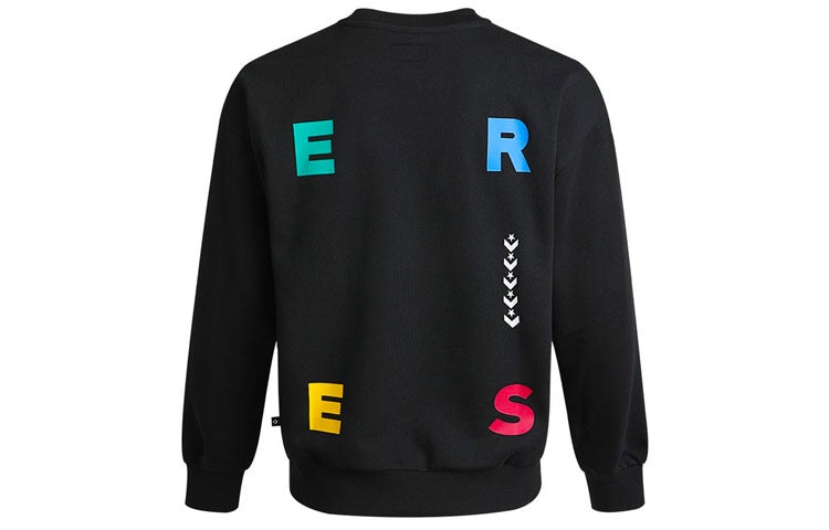 Converse Sports Contrast Letter Print Crew Neck Sweatshirt 'Black' 10022414-A01 - 2