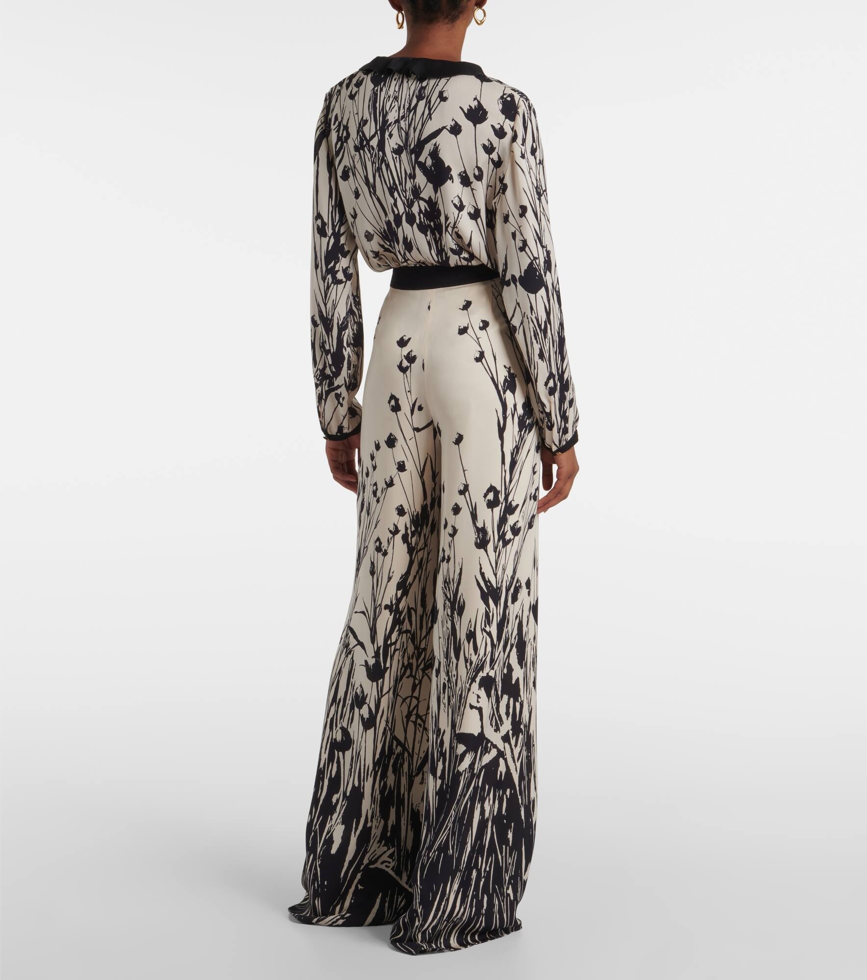 Kristofer printed silk wide-leg pants - 3