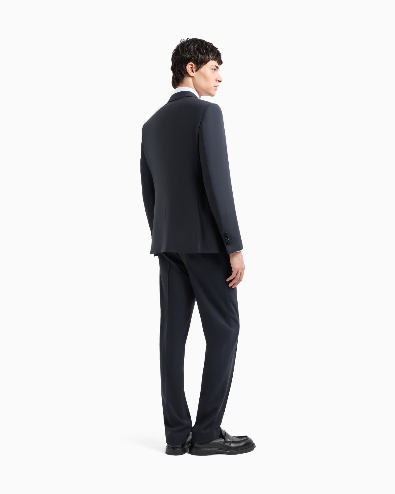 Single-breasted, slim-fit suit in brushed stretch light wool - 3