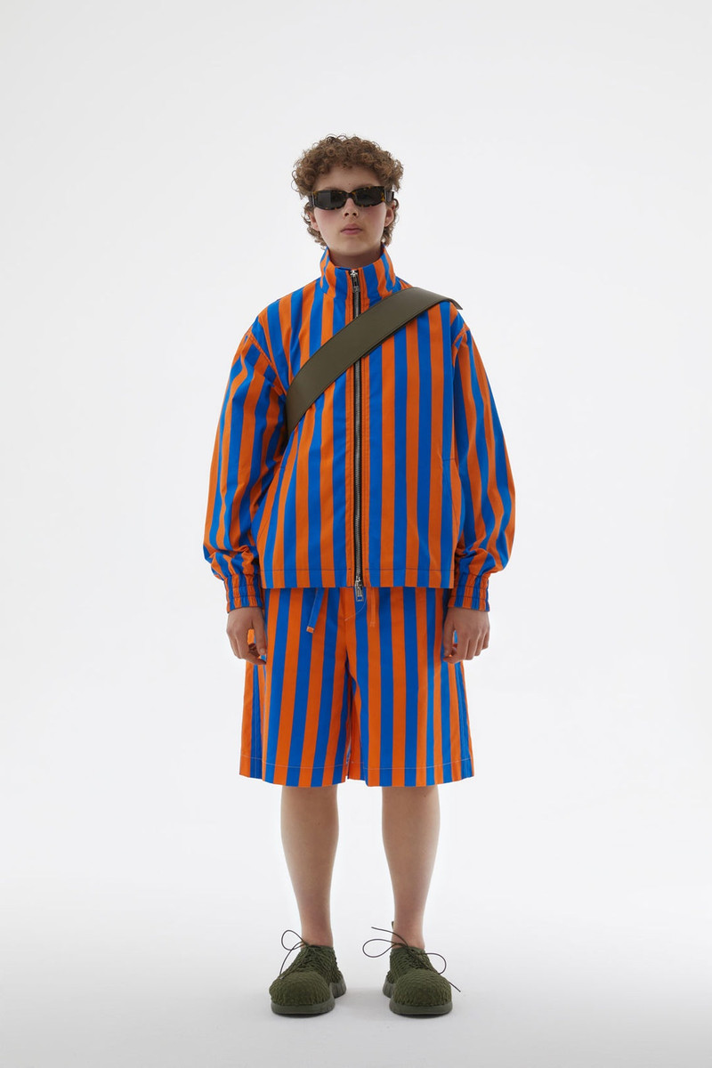 SUNNEI ORANGE & AZURE STRIPED BOMBER JACKET outlook