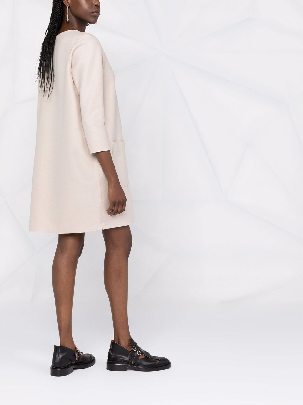 round neck long-sleeved dress - 6