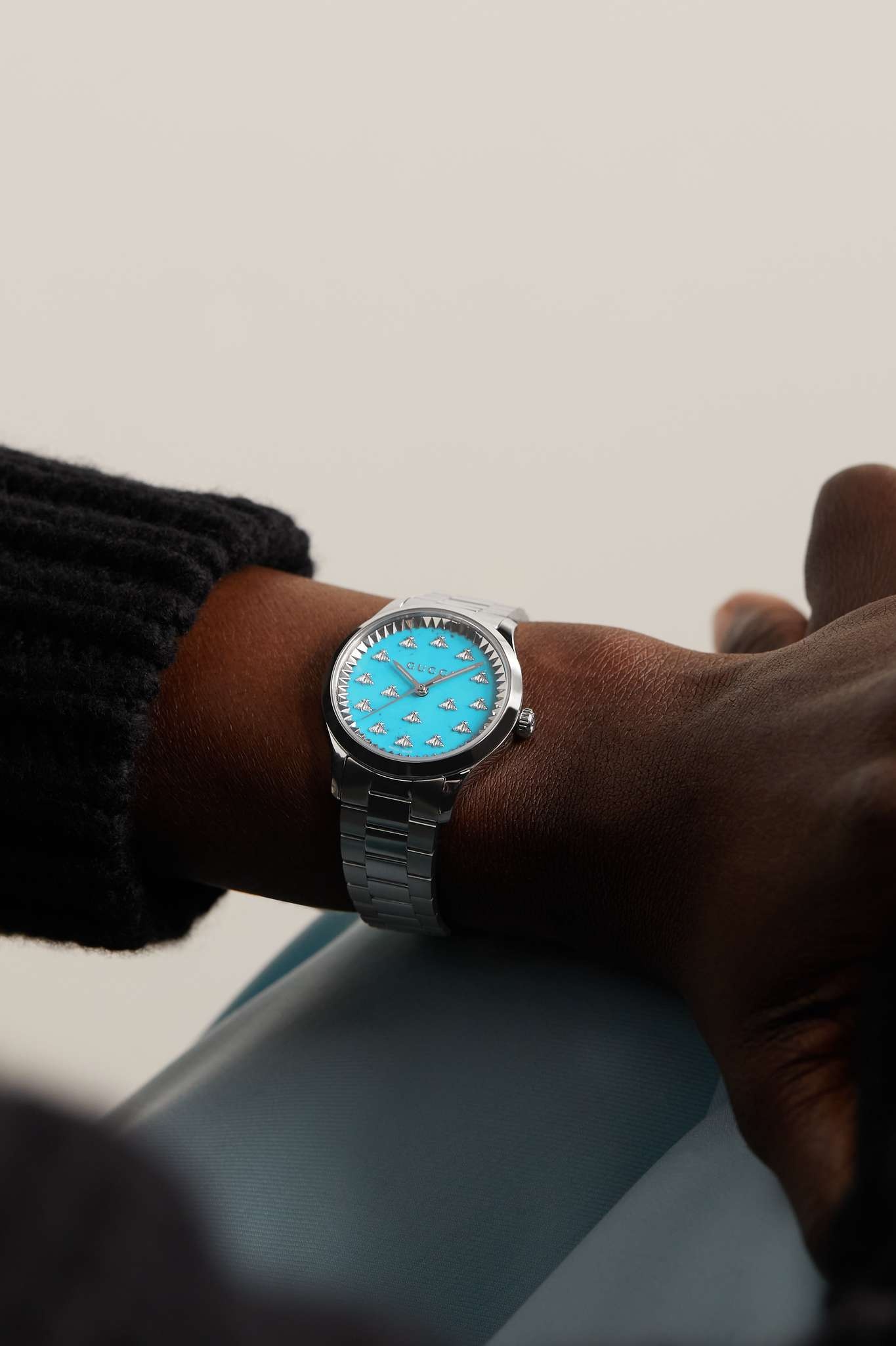 GUCCI G-Timeless 32mm stainless steel watch | netaporter