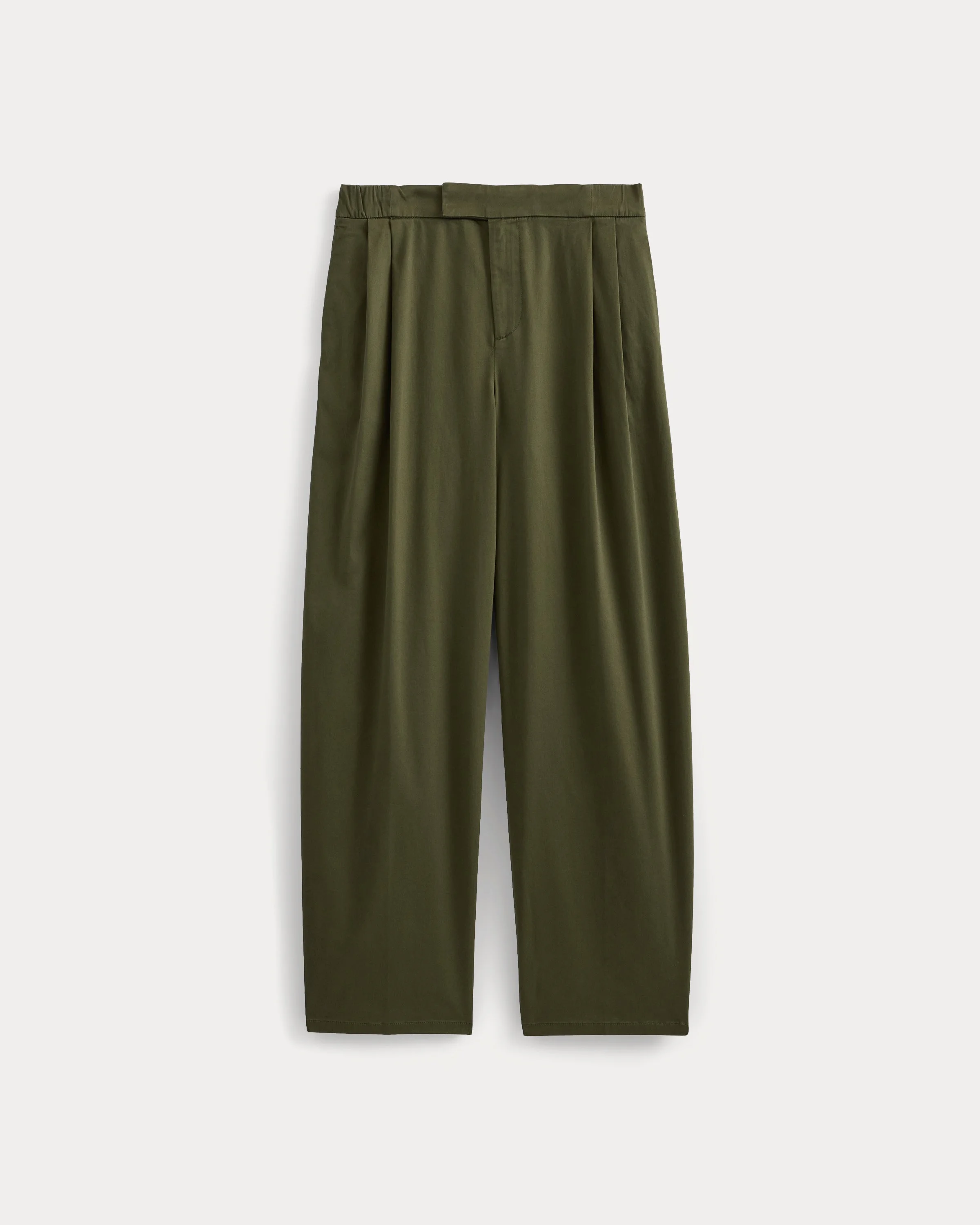 BARREL-LEG PANT IN ORGANIC COTTON SATEEN - 1