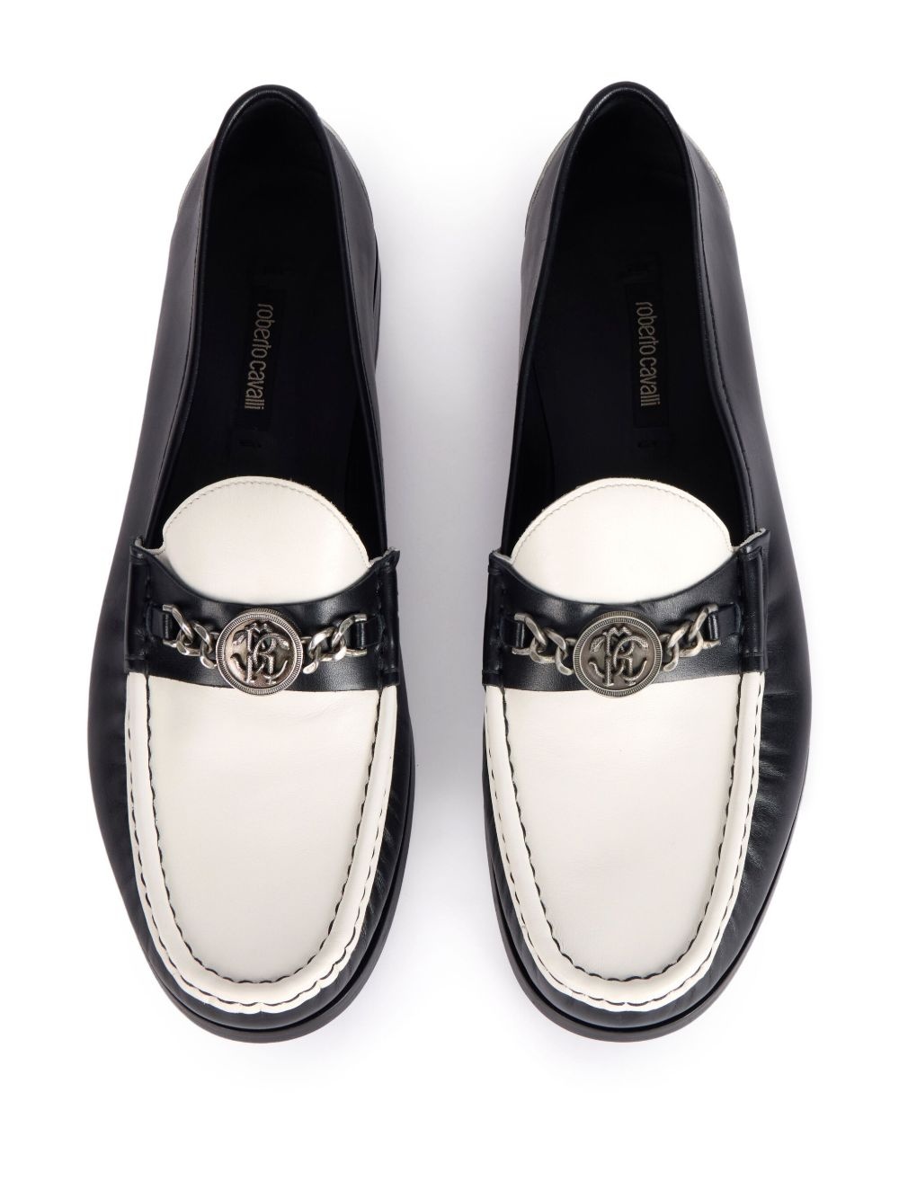 monogram-plaque two-tone loafers - 4