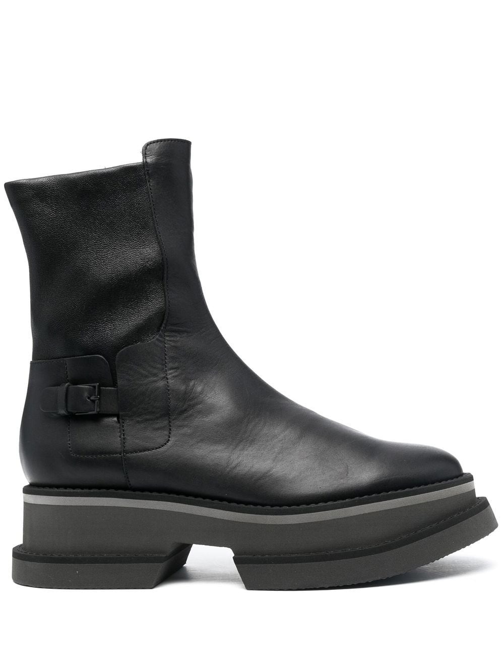 platform sole leather ankle boots - 1
