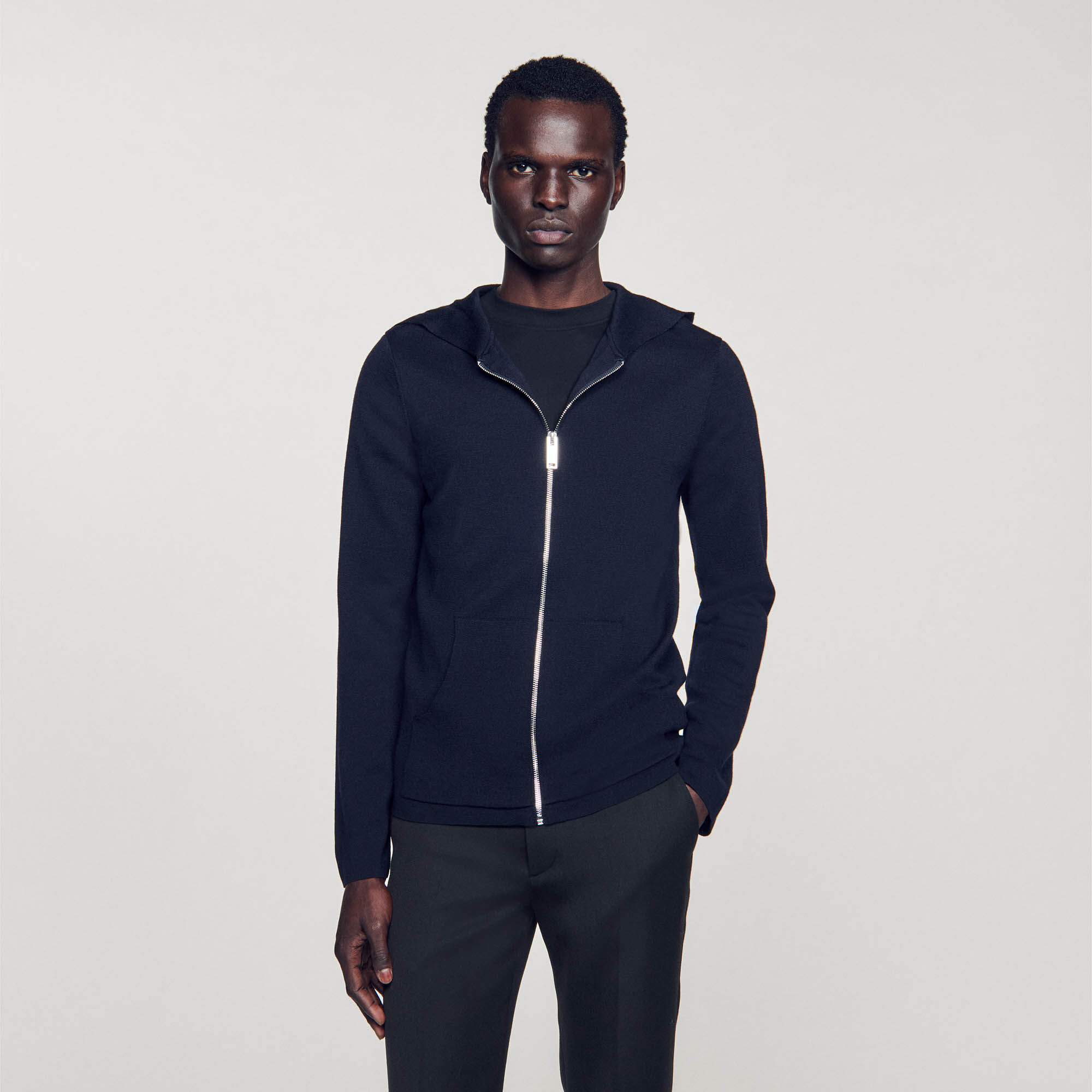 ZIPPED CARDIGAN WITH HOOD - 5