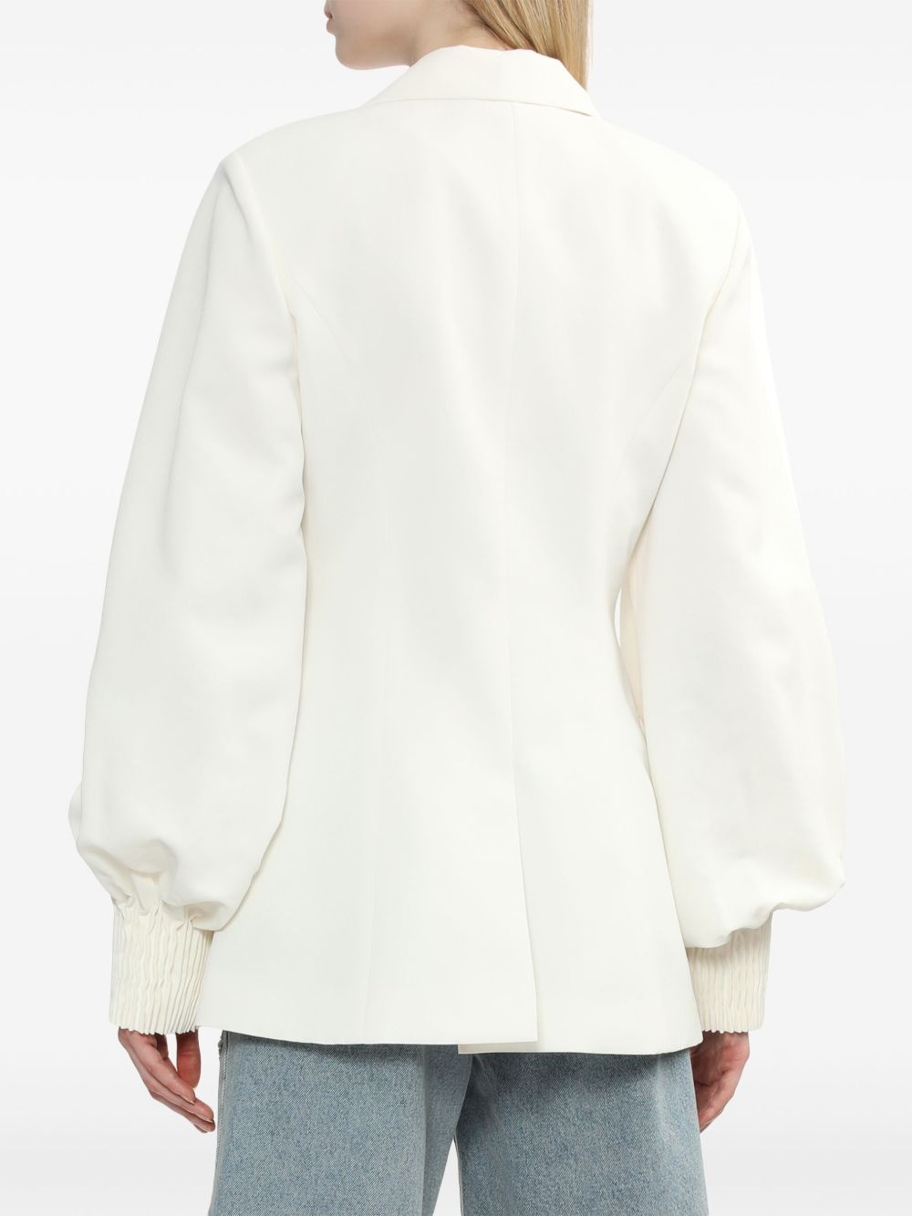 single-button gathered-sleeve jacket - 4
