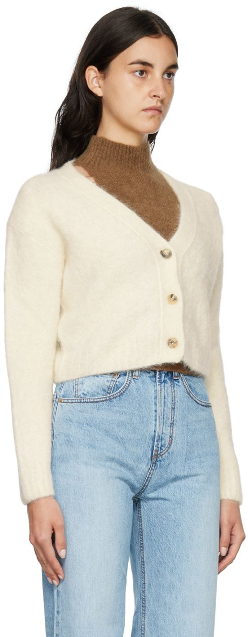 ARCH THE SSENSE Exclusive Off-White Cropped Cardigan outlook