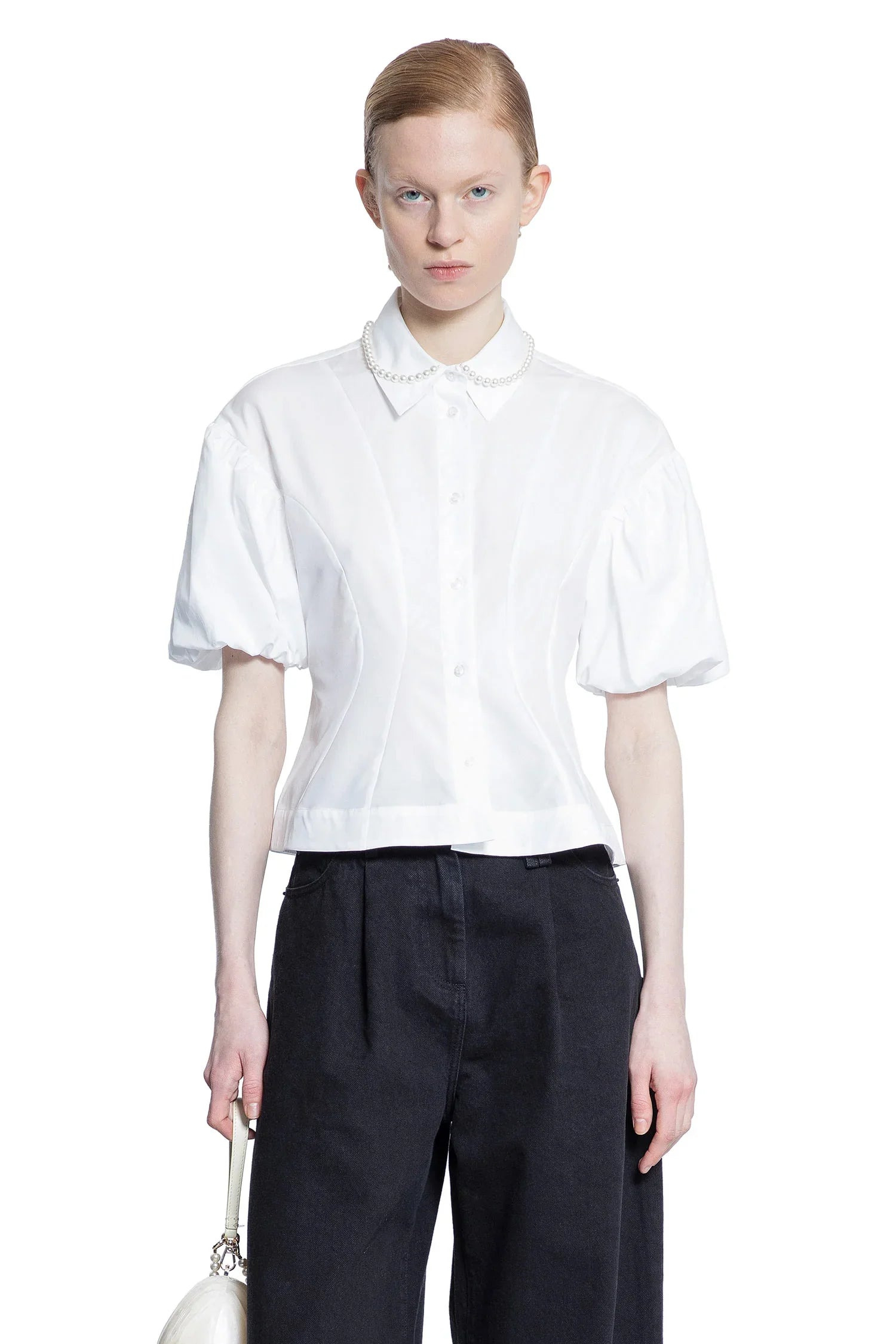 Cropped-Ruffle-Puff-Sleeve-Shirt - 5