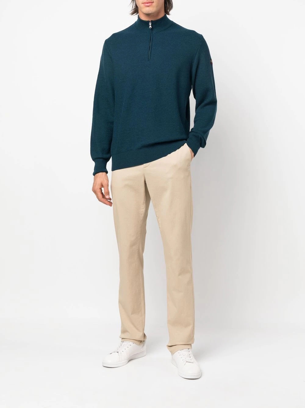 fine-knit half-zip jumper - 2