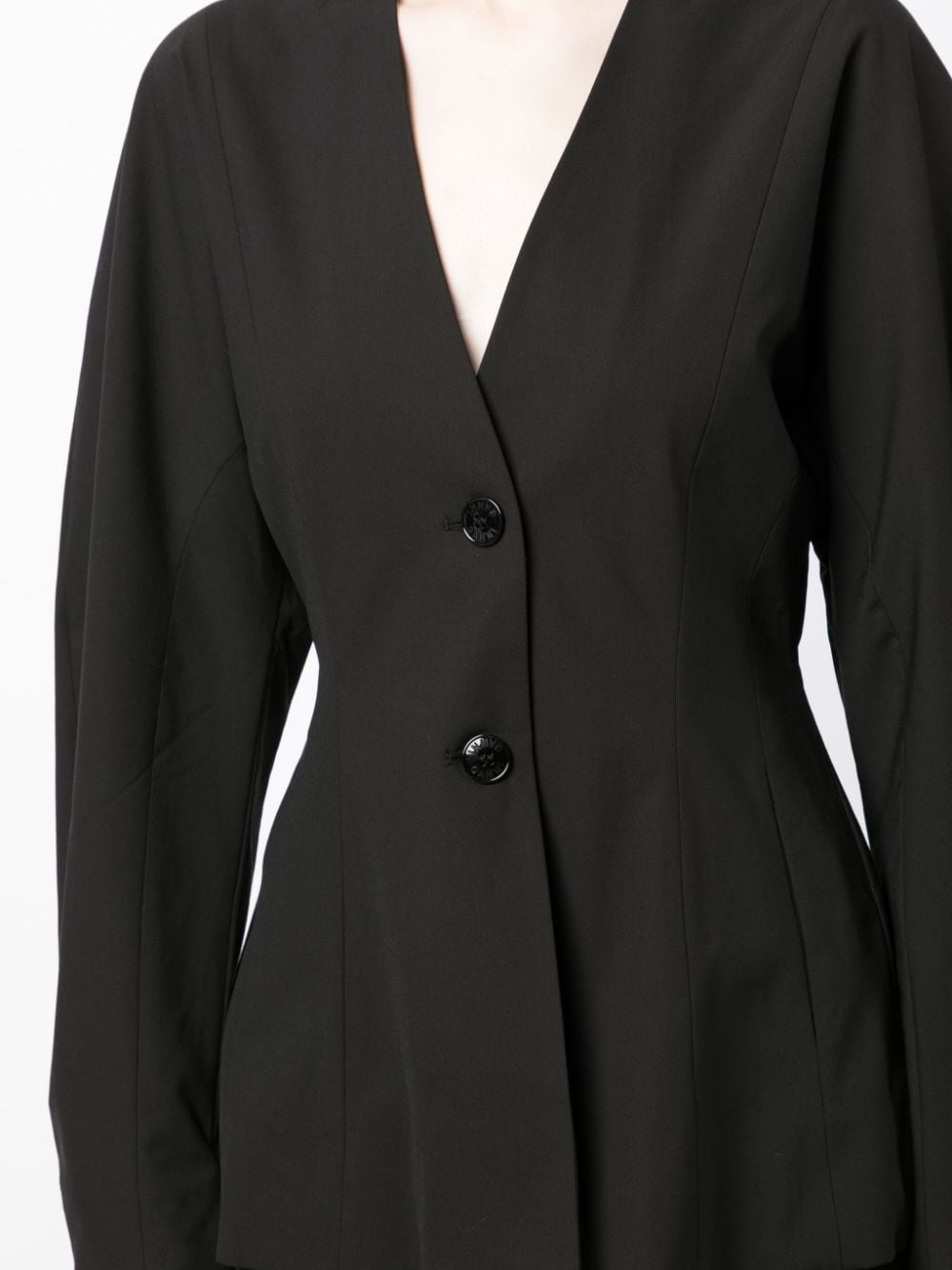V-neck single-breasted blazer - 5