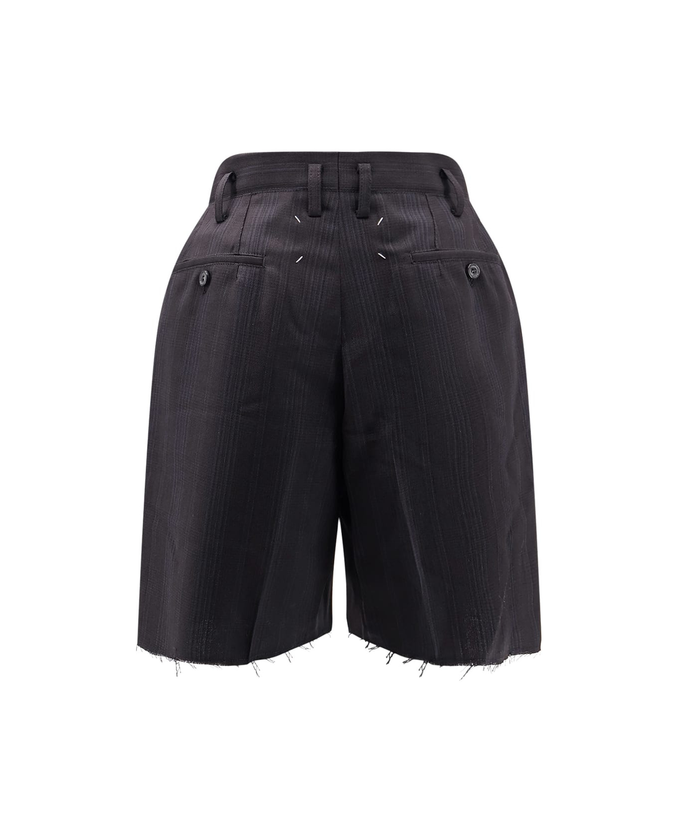 Striped Virgin Wool Shorts - 2