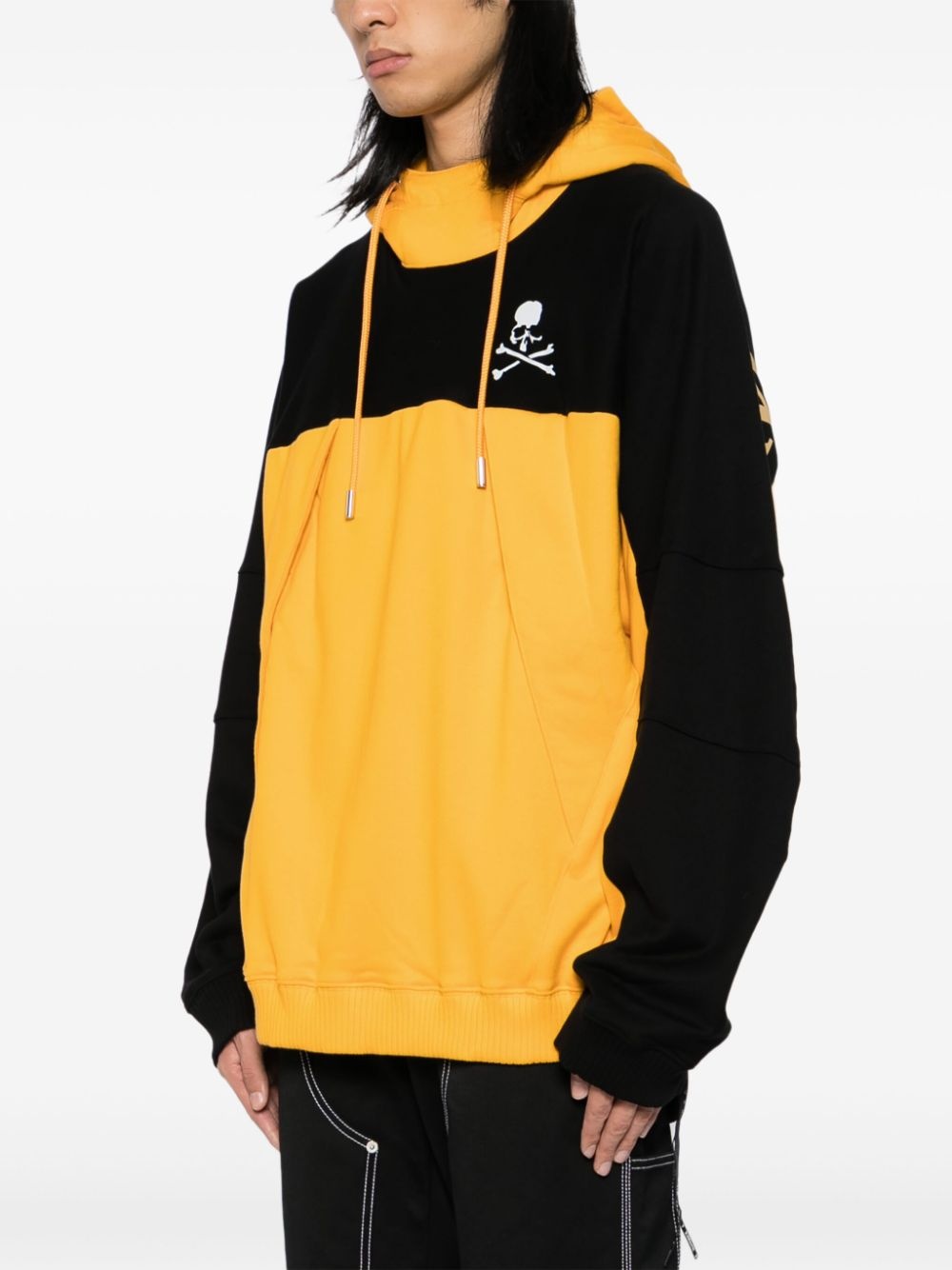 logo print cotton hoodie - 3