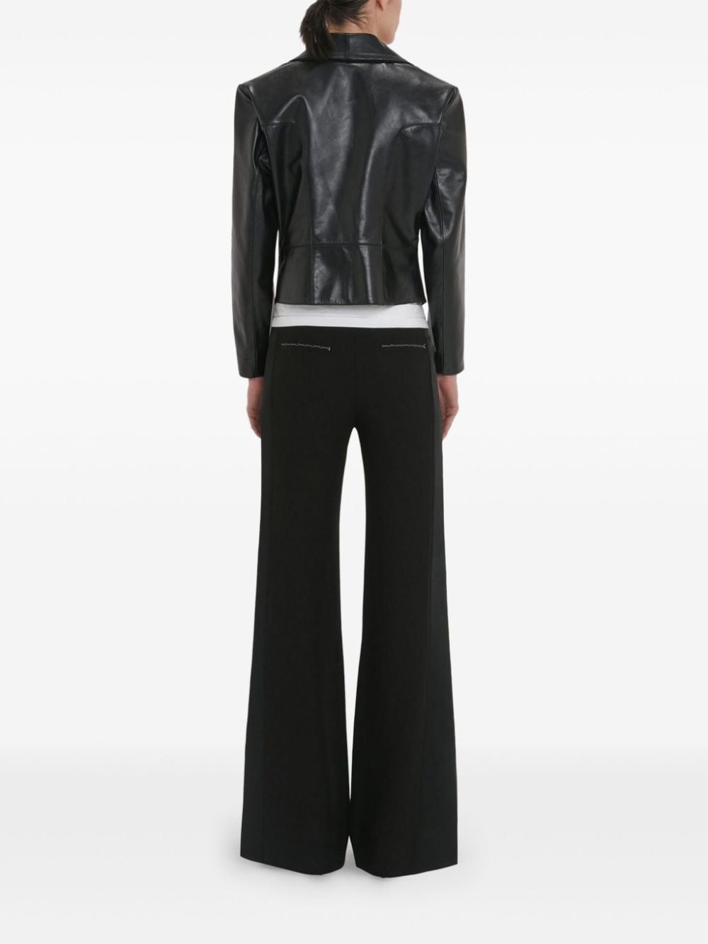 tailored leather biker jacket - 5