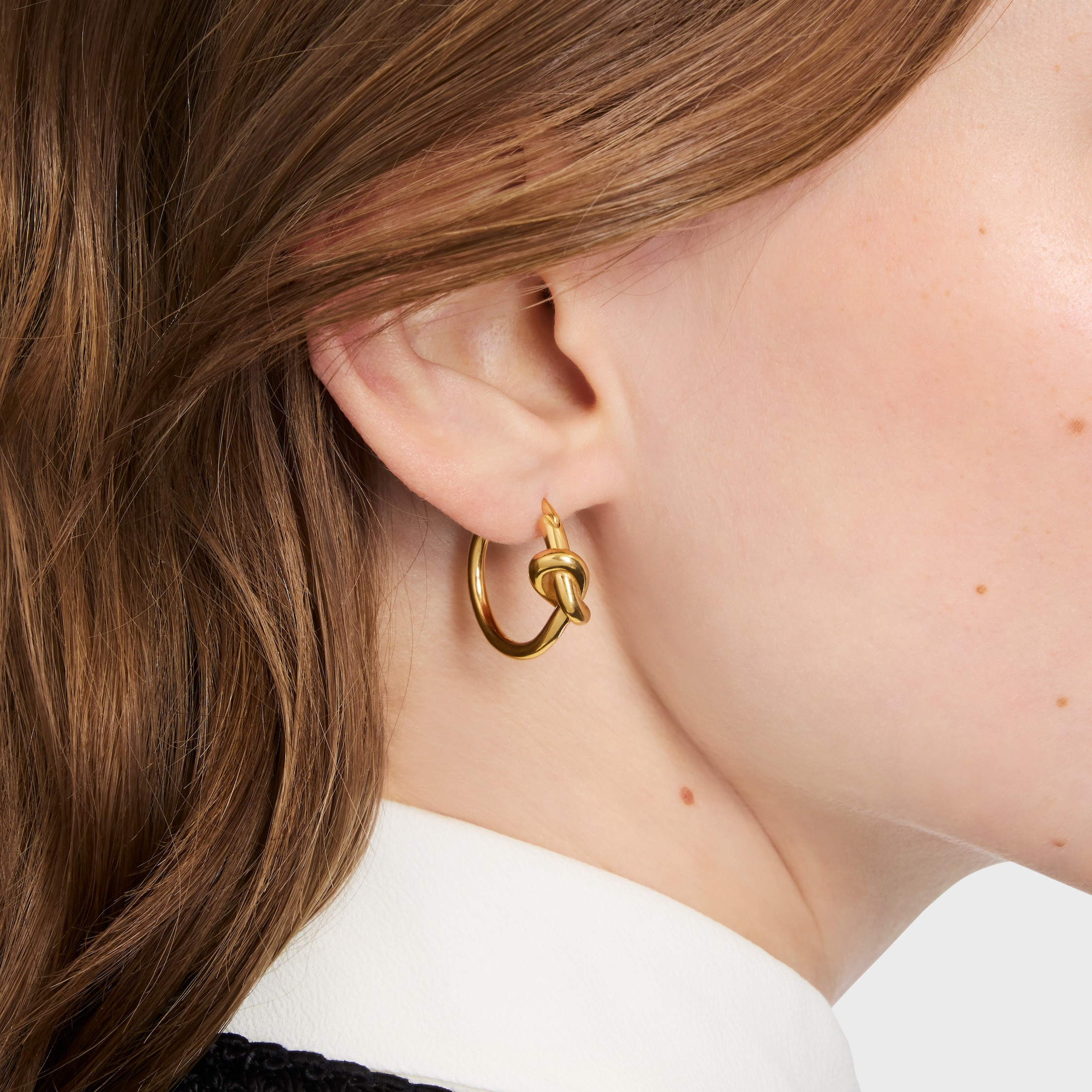 Knot Small Hoops in Brass with Gold finish - 2