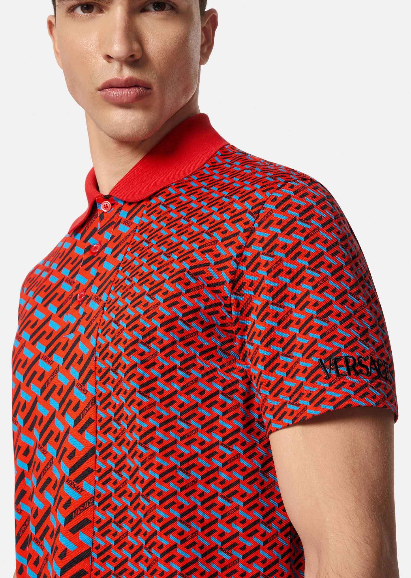 La Greca Print Polo Shirt - 5