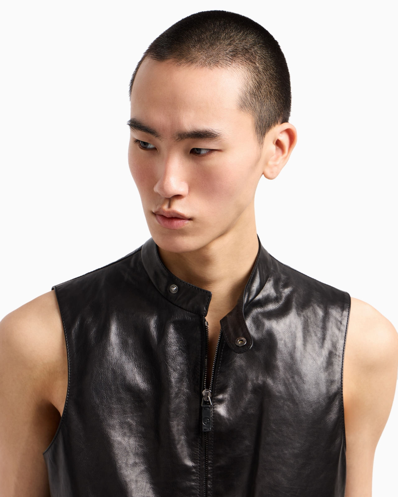 ZIP-UP GILET IN PLONGE NAPPA CALFSKIN - 5