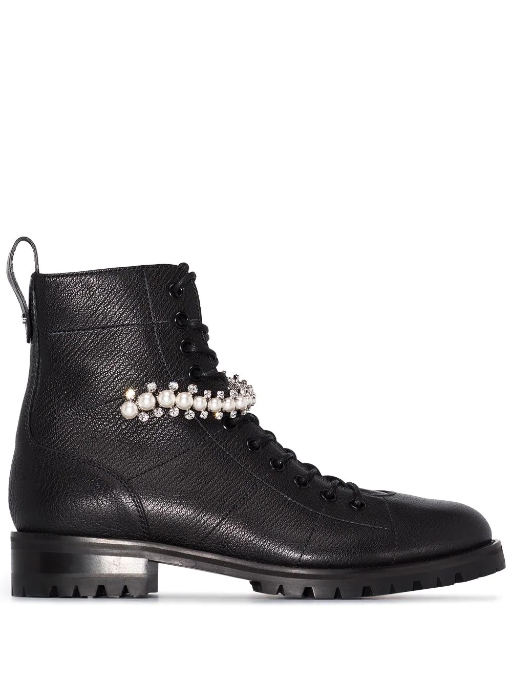 Cruz pearl-detail combat boots - 1