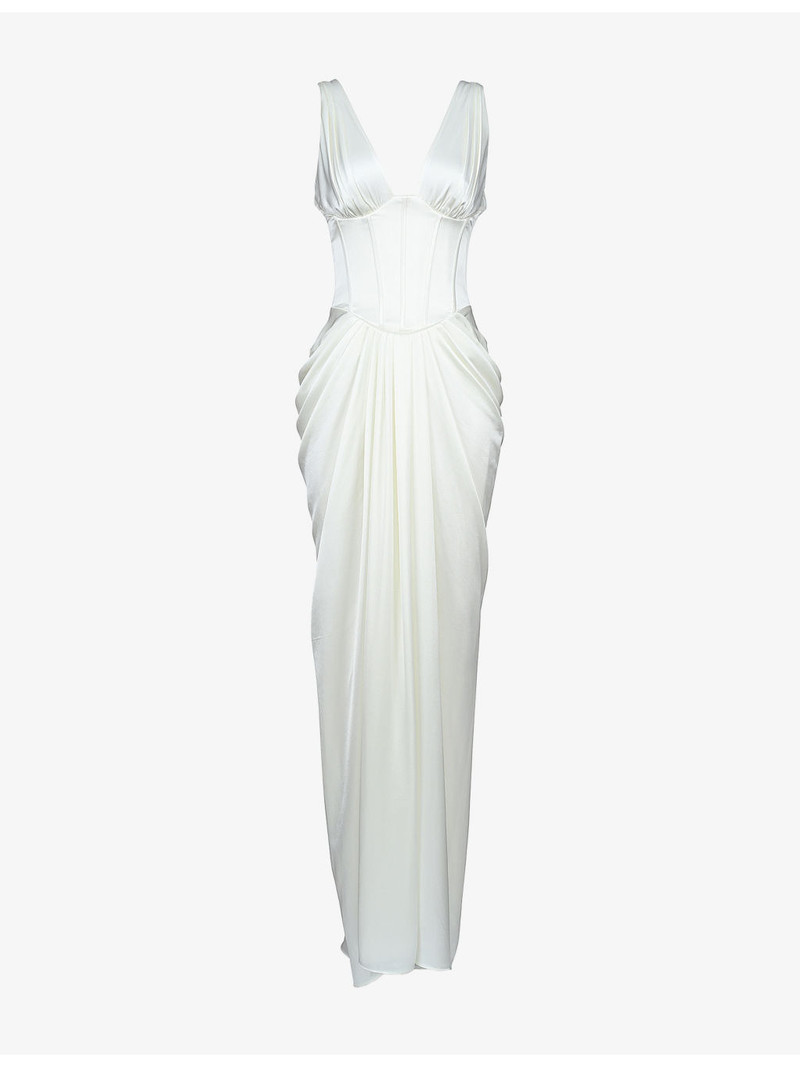 Arianna Corset-Bodice Satin Bridal Gown 1