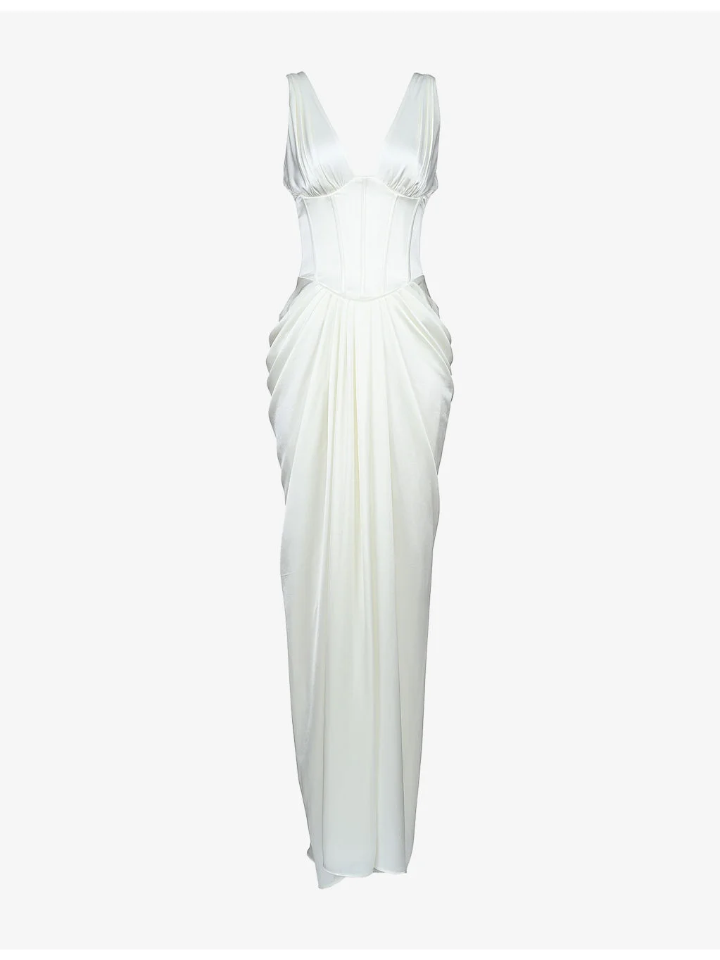 Arianna Corset-Bodice Satin Bridal Gown - 1