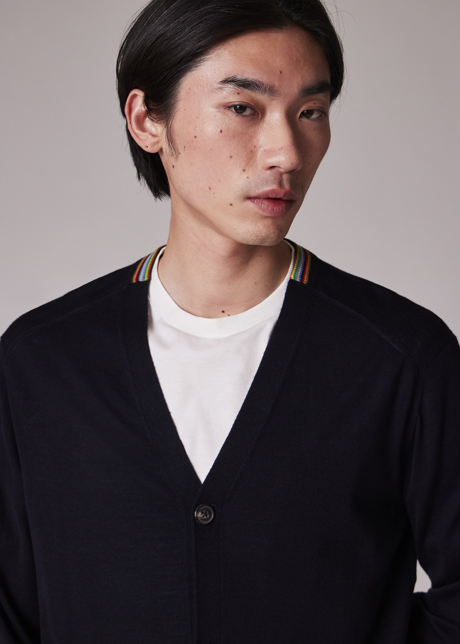 Dark Navy Washable Wool 'Signature Stripe' Cardigan - 5