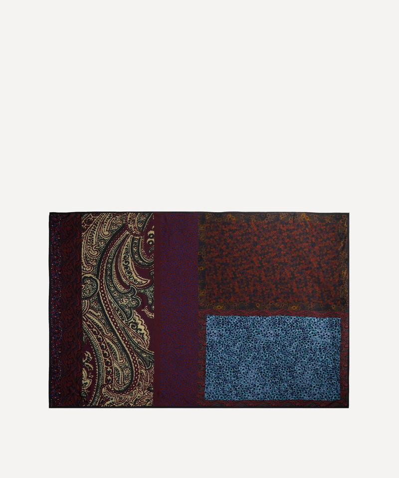 Large Flora Satin Scarf 1