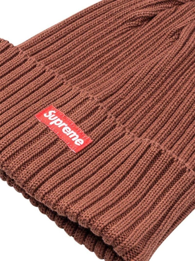 box-logo ribbed beanie 3