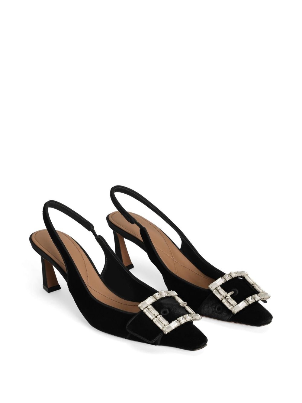crystal-buckle slingback pumps - 2