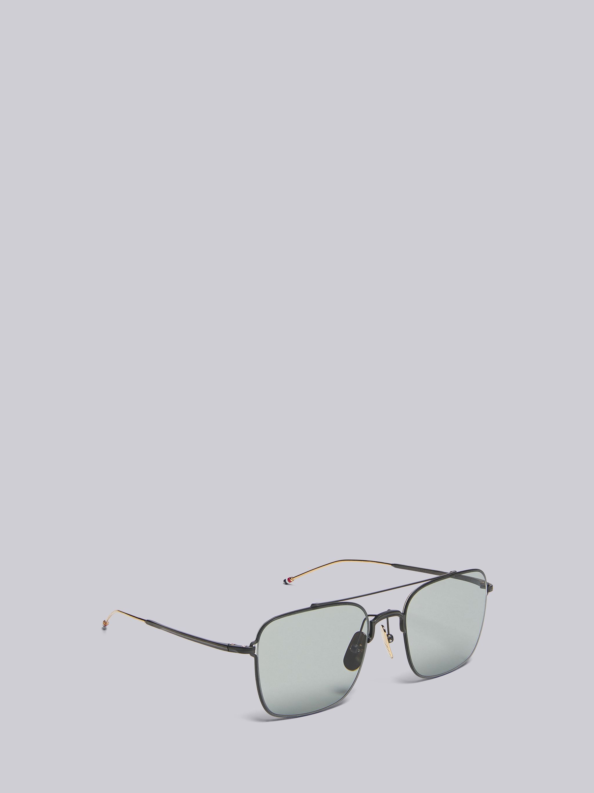 TB120 - Black Iron and White Gold Aviator Sunglasses - 4