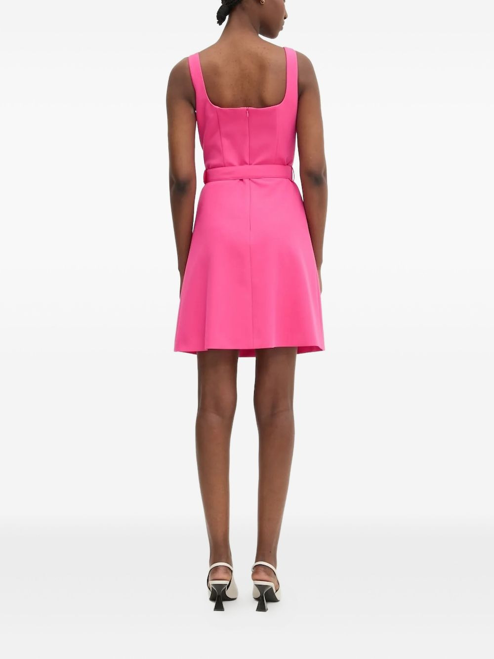 square-neck belted mini dress - 2