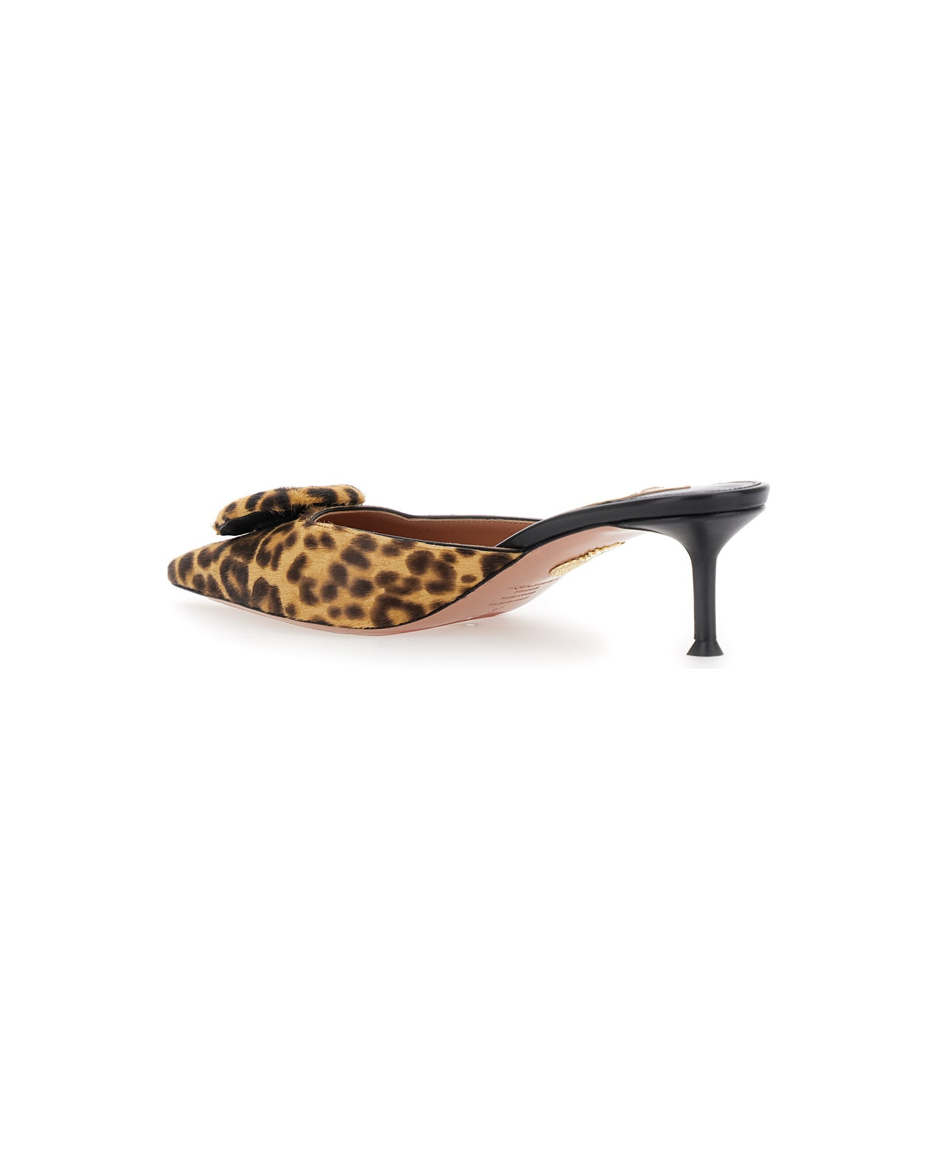 'the Hood' Brown Mules With Bow Detail And Leopard Motif In Suede Woman - 3