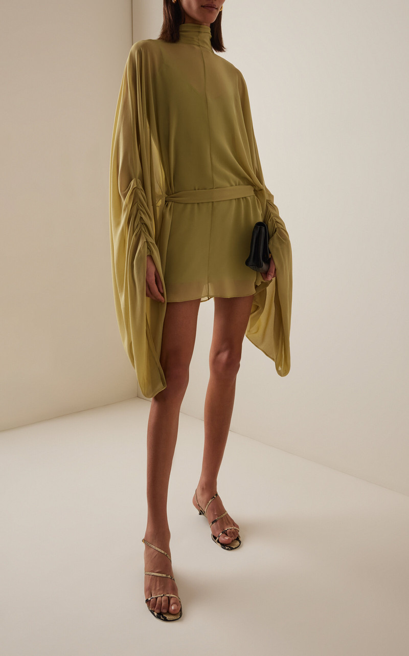 De La Vali Nila Chiffon Mini Dress green outlook