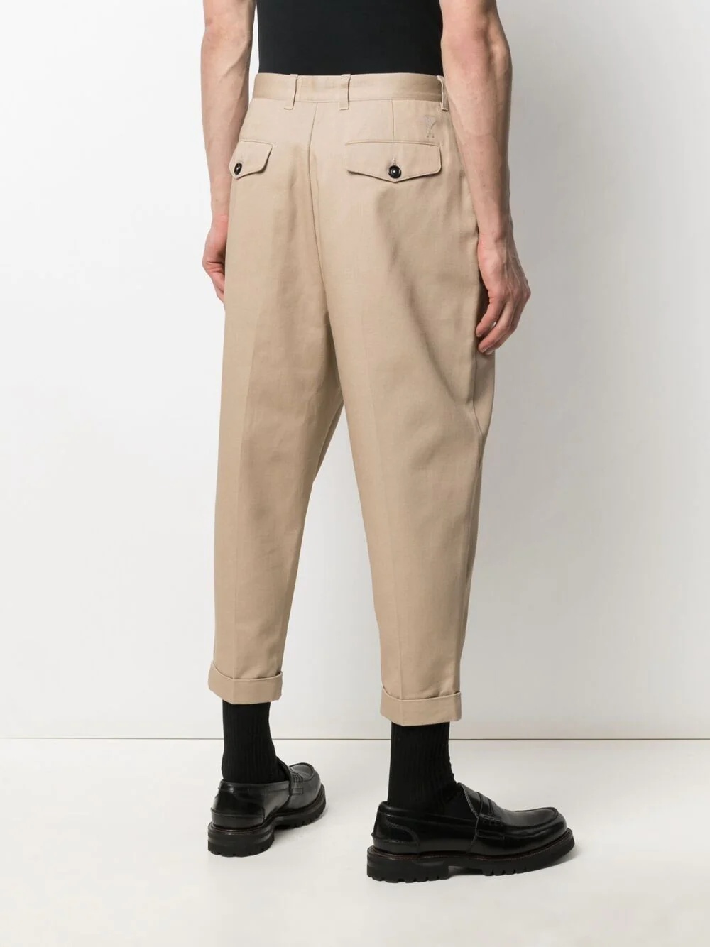 tapered-leg cotton chinos - 4