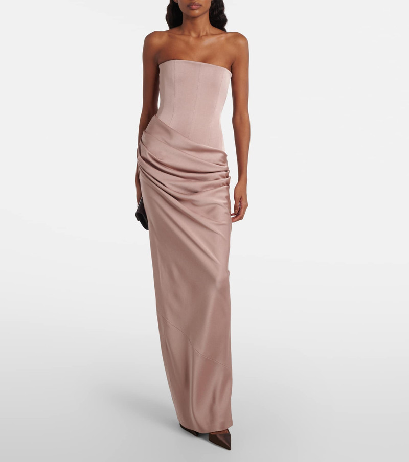 ALEX PERRY Draped satin corset gown outlook