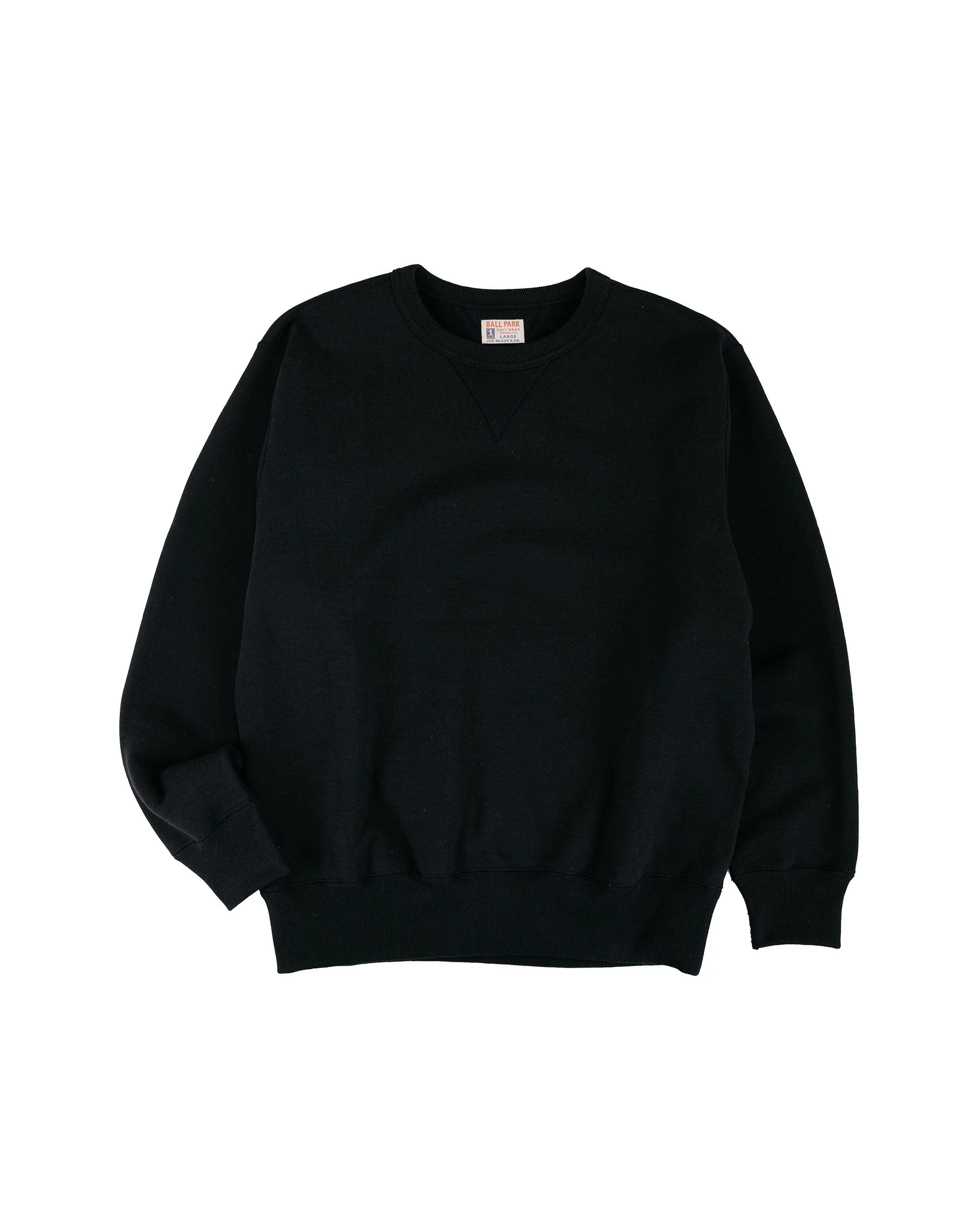 MC25104 12oz. Ball Park Crewneck Sweatshirt Black - 1