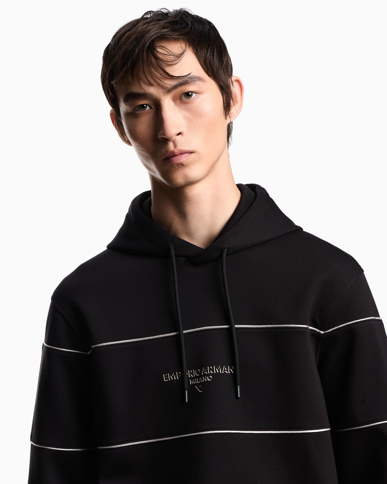 DOUBLE-JERSEY HOODED SWEATSHIRT WITH 3D-EFFECT LOGO - 5